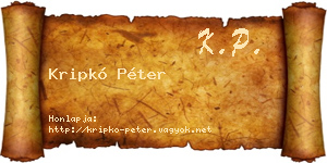 Kripkó Péter névjegykártya