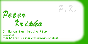 peter kripko business card